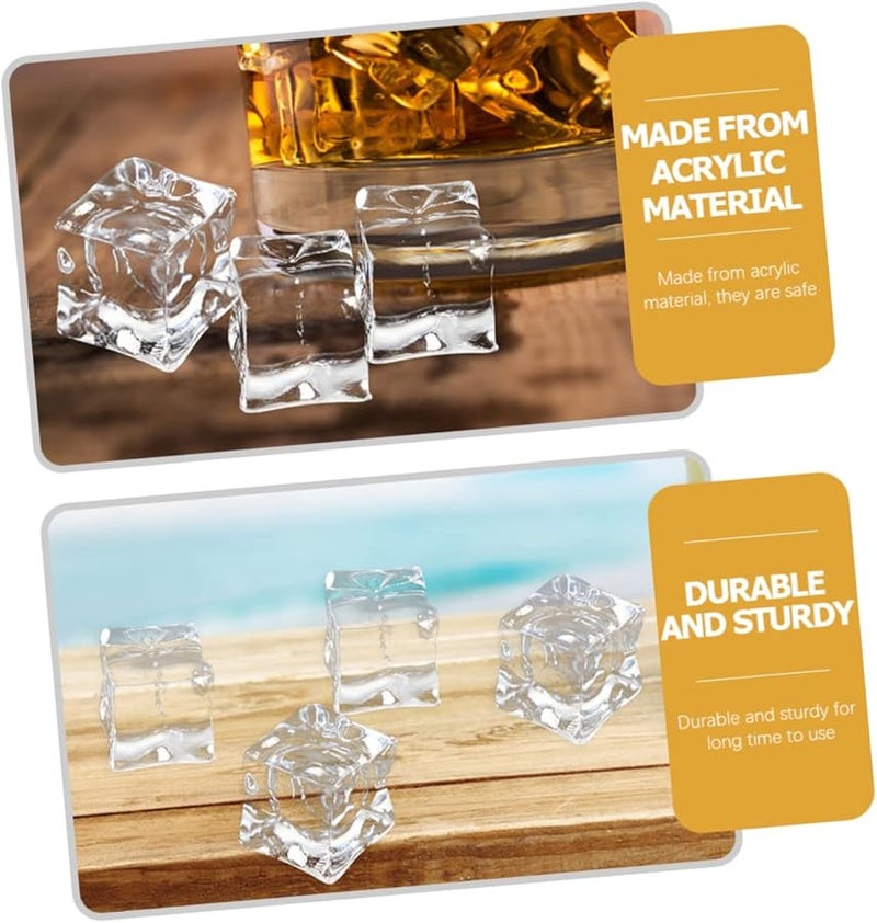 Acrylic Fake Ice Cubes 60pcs Irregular Square For Photography Props Vase Filler - Image 2